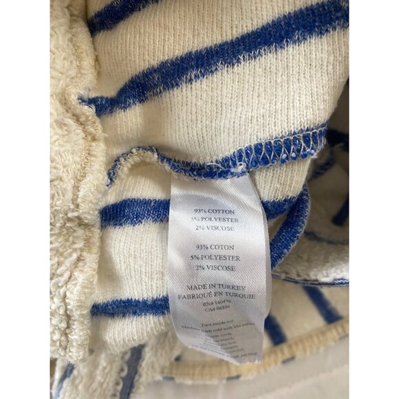 Faherty Pacífica Terry Shorts Stripes Cream Blue Pockets Drawstring Coastal - Picture 9 of 11